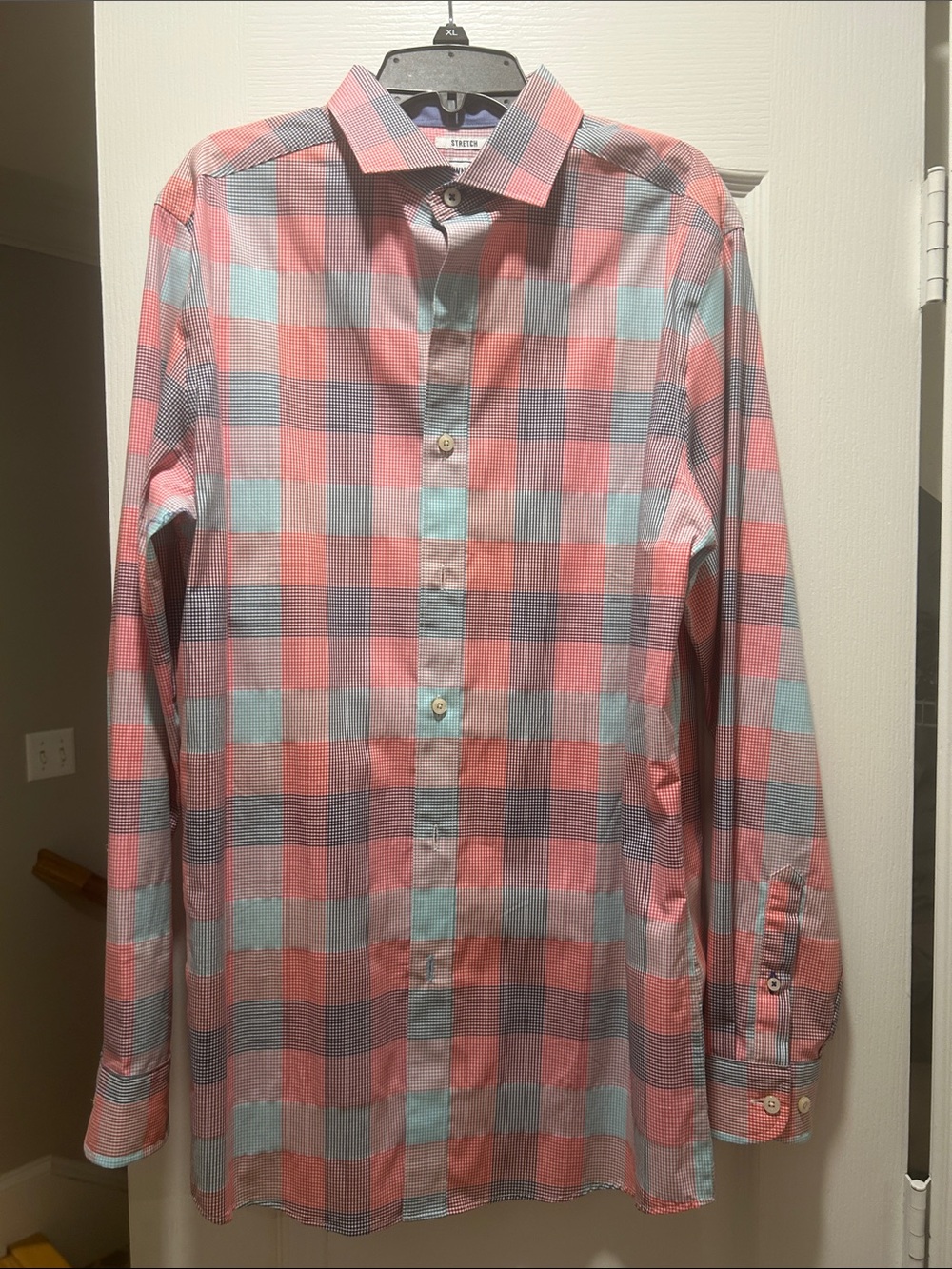crown & ivy Pink and Light Blue Checked Dress Shirt